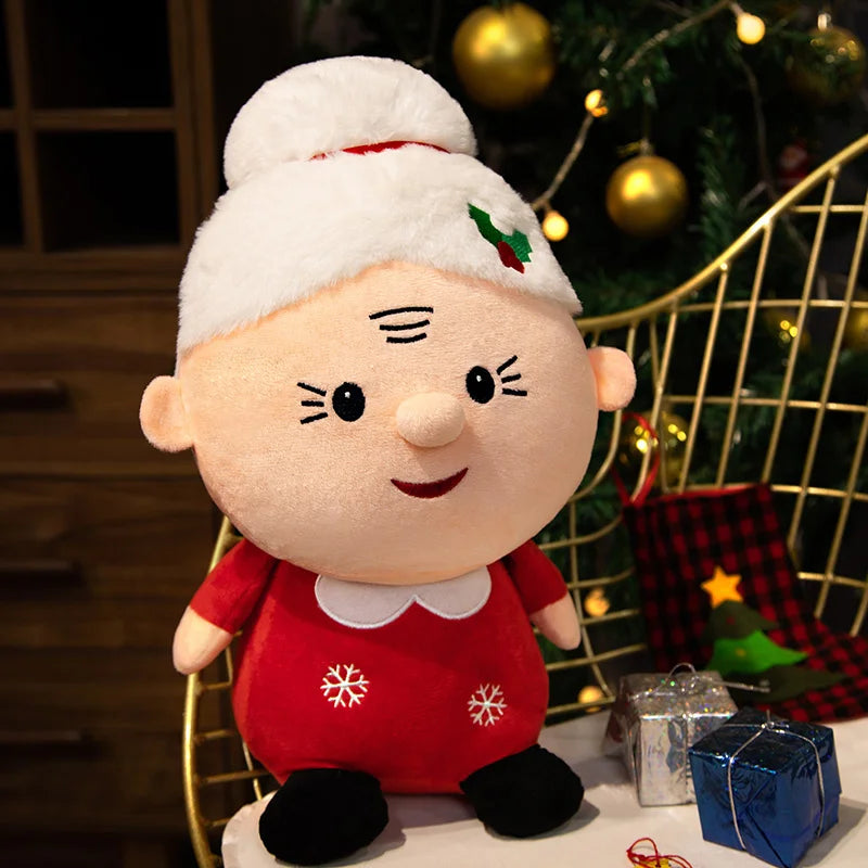 Plüsch Weihnachtsfiguren – Weihnachtsmann, Schneemann, Rentier & Oma